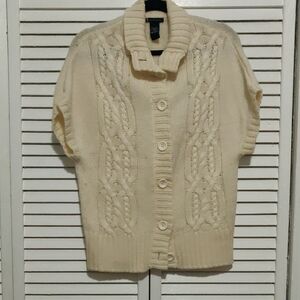 Women's Cream Cable Knit Cardigan